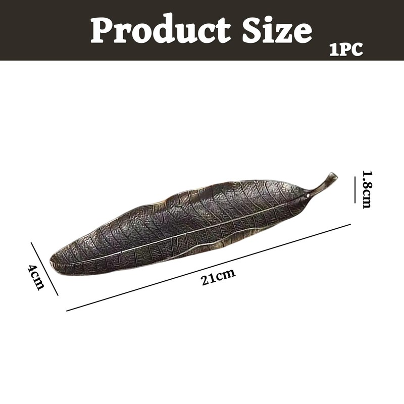 21cm Long Incense Sticks Holders, Metal Leaf Ash Catcher, Meditations