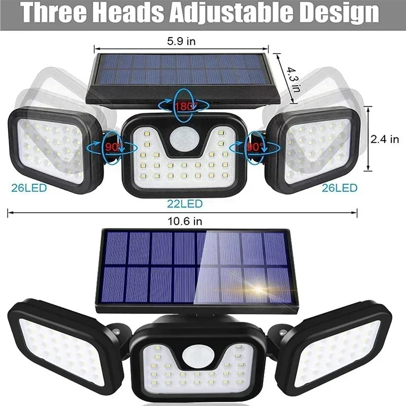 Solar Motion Sensor Wall Light for Outdoor Use – Adjustable