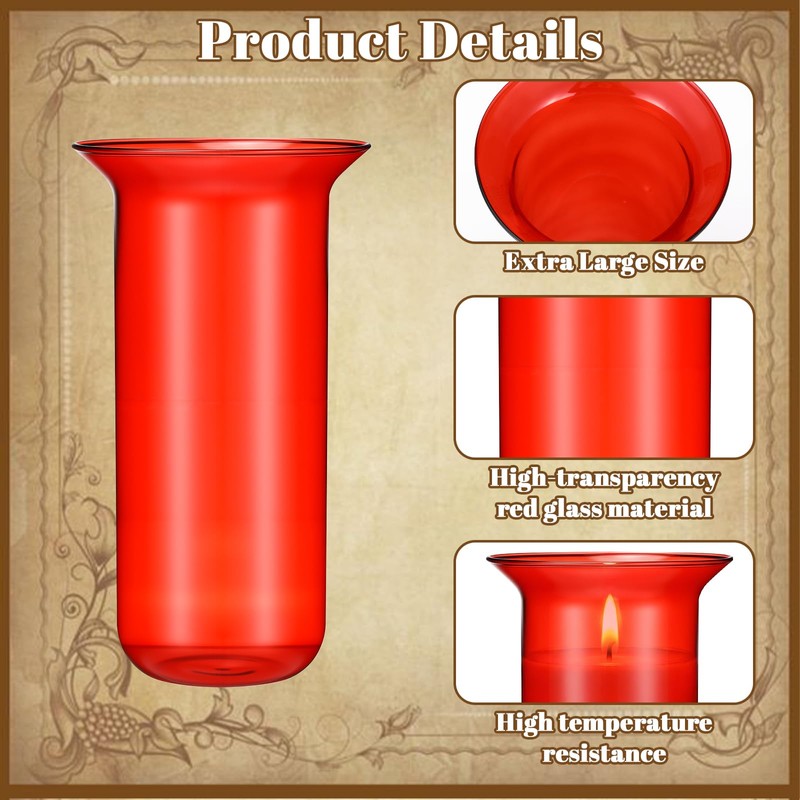 FoldTier 10" Sanctuary Globe Red Glass Church Sanctuary Light Holders