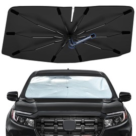 Windshield Sun Shade Umbrella for Honda Ridgeline 2017-2024, Foldable Sunshade for Car Front Window, 360 Rotation Automotive Interior UV Protection for Outdoor Parking, Keep Car Cool