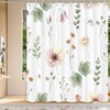 ICTEISOM Cute Floral Shower Curtain, Sage Green Flower Shower Curtains