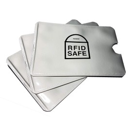 equipster RFID Blocking NFC Protective Cases for Credit Cards, Credit Cards, ID Cards, Bank Cards, Protection Against Unauthorised Reading, Credit Cards RFID Blocker, Silver Set of 3, Credit card