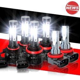 CHUSYYRAY Fit Toyota Sienna 2012-2018 6x Combo 6000K LED Headlight Bulbs + Fog Lights Kits