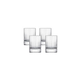 Luigi Bormioli Bach 2.25 oz Liqueur Glasses, Set of 4 - Fine Laser-Cut Rims Durable Thick Base, Made of SON-hyx Crystal - Sinuous Design Mixed Drink Glass - Made in Italy, Dishwasher Safe