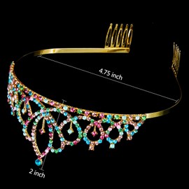 Tihebax Tiaras for Girls Princess Crowns for Girls Silver Princess Tiara Birthday Tiara Birthday Girl Crown, Coronas Para Niñas, Crystal Prom Tiara Pageant Crown for Holloween Costume, Prom, Party
