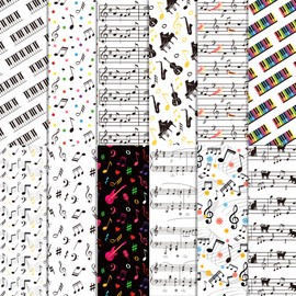 24 hojas de papel para álbumes de recortes, partituras para piano de doble cara, papel decorativo para manualidades, manualidades, tarjetas, álbumes de recortes, decoración