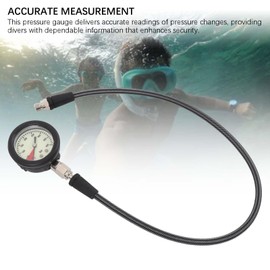 Diving Pressure Gauge, Professional Luminous Submersible Pressure Gauge, Diving Mini SPG with High Pressure Hose for BCD Regulator Underwater Diving (65CM)