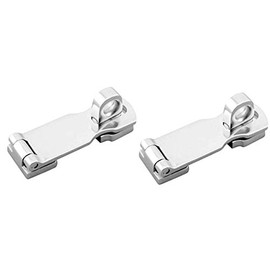 Two Marine Grade Stainless Steel Heavy Duty Door Hasps with Turning Padlock Eye Mount