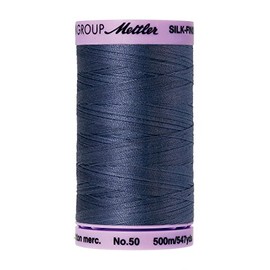 Mettler 9104.0311000000002 Silk Finish Cotton Thread 50wt 547yd-Blue, 547 yd/500m, Blue Shadow