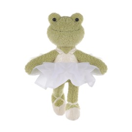 Apricot Lamb Ballet Frog Stuffed Animals for Kids, Soft Cute Plush Toys for Baby Girl and Boy, Fluffy Ballet Frog 7.1 Inches