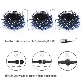 Brizled White Christmas Lights, 78.74ft 240 LED Mini String Lights Connectable, Plugin Christmas String Lights Outdoor, 8 Modes Christmas Tree Lights Waterproof for Indoor Outside Xmas Garden Decor