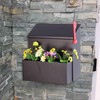 Wall Mount Mailbox with Flower Planter - Black Large Capacity