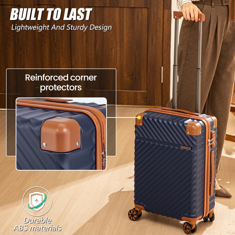 Cosbarn Luggage Sets 5 Piece with TSA Lock Spinner Wheels,