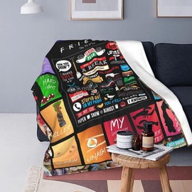 Friends Blankets, Lightweight Plush TV Show Throw Blanket Cozy Soft Flannel Blankets for Bed, Sofa, Couch, Travel, Camping - Color: white, Size: 40x30 inch