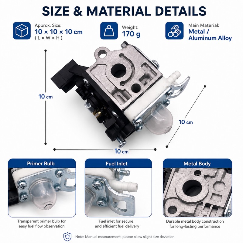 Replacement Carburetor for Echo SRM-225 Series – Metal Carb Repair