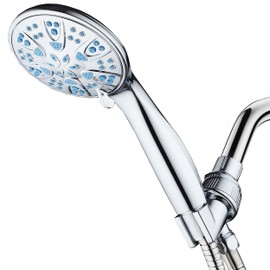 AquaDance 5514 Antimicrobial/Anti-Clog High-Pressure 6-Setting Hand with Microban Nozzle Protection from Growth of Mold, Mildew & Bacteria for Stronger Shower! 4" Wave Blue – 1.8 GPM