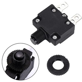 Greluma 2pcs Thermal Circuit Breaker 16 Amp Thermal Overload Protection 125-250V AC 50V DC 16A Push Button Circuit Breaker Manual Reset