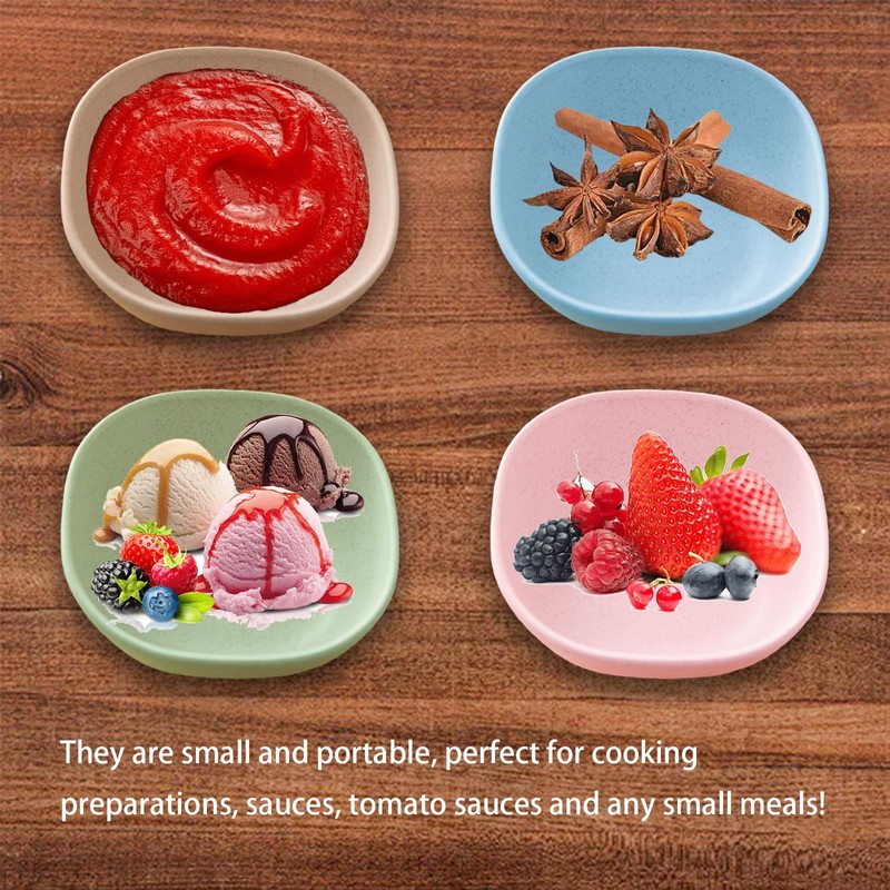Fkereg Set of 4 Small Dipping Sauce Bowls 4.5 Oz,