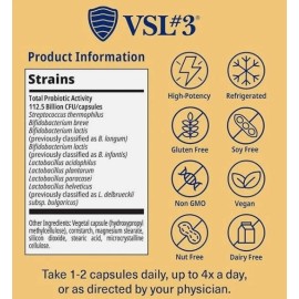 112,5B KBE VSL#3 probióticos 60 cápsulas - soporte intestinal altamente efectivo NUEVO