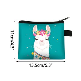 Kewmayer Bag with Zip, Pack of 4 Mini Canvas Purse, Mini Purse Key Bag Canvas, Canvas Small Bag with Zip, for Cosmetic Key Chains etc, as shown in the picture, Cute cartoon