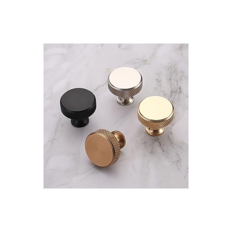 Asidrama 10 Pack Gold Knurled Cabinet Knobs for Dresser Kitchen