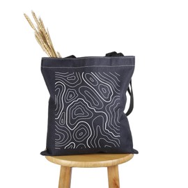 PWHAOO Geology Inspired Gift Topography Tote Bag Hiking Lover Handbag Outdoor Lover Gift (Topography T C)