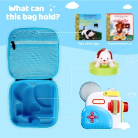 PISOSN Carrying Case Compatible with Little Tikes Story Dream Machine, Portable Storage Case for Books, Character and Other Accessories - Suitable for Travel and Home Storage (Blue)