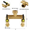 HQMPC Garden Hose 2 Way Valve Brass Splitter with Solid