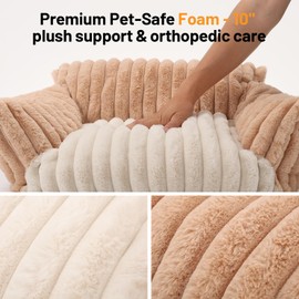 BUMUBI Pet Sofa Bed Washable - Cozy Supportive Cat Couch for Small Indoor Cat - Fluffy Puppy Dog Bed with Breathable Fabric