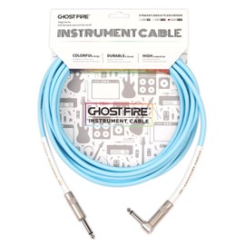 GHOSTFIRE 18.6FT 1/4 Inch Right Angle Instrument Cable High Performance Cable for Electric Guitar, Bass Guitar, and Pro Audio (Blue)