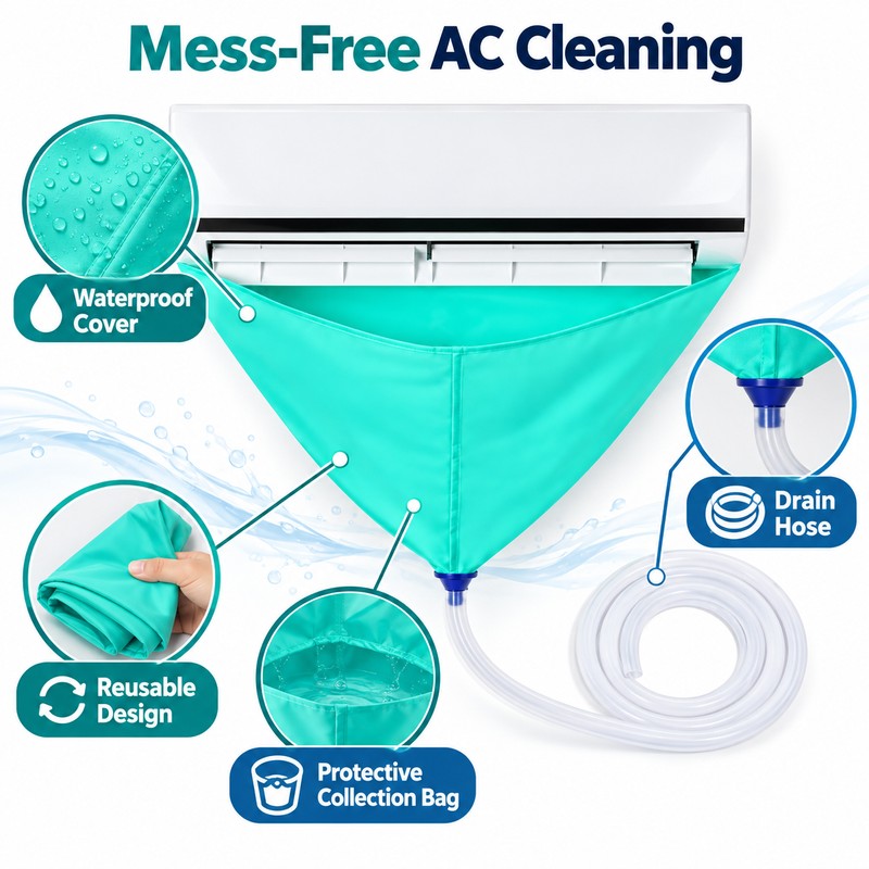 Air Conditioner Cleaning Bag Kit with Drain Hose, Waterproof AC
