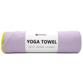 Eunzel Hot Yoga Towel - Microfiber Non Slip Yoga Mat Towel with Grip Dot Sweat Absorbent Towel for Hot Yoga, Pilates and Fitness 72" x 24", Taro Purple/Yellow