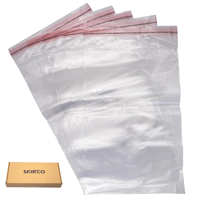 SKIR'CO 100 Clear Cellophane Bags 20x30cm Self Seal OPP Reusable