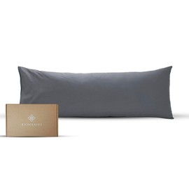 Bioweaves 100% Organic Washed Cotton Percale Weave Body Pillow Cover GOTS Certified Body Pillow Pillowcase – 21” x 54”, Castle Rock