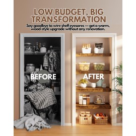 Makentra Wire Rack Covers for Shelves – Engineered Wood Shelf Covers for Wire Shelving, Rustic Farmhouse Style for Pantry, Closet & Utility (5 Pack, 40" W × 16" D)