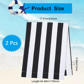 GORGECRAFT 113 x 43 cm Replacement Canvas for Beach Sling Chairs Set of 2 Replacement Covers for Lounge Chairs Outdoor Portable Sling Chair Fabric in Black and White for Sunbathing Relaxing in the