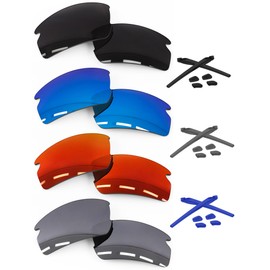 Forobb 4 Pairs Polarized Replacement Lenses & Rubber Kits for Oakley Flak 2.0 OO9295 Sunglasses - Polycarbonate Polarized
