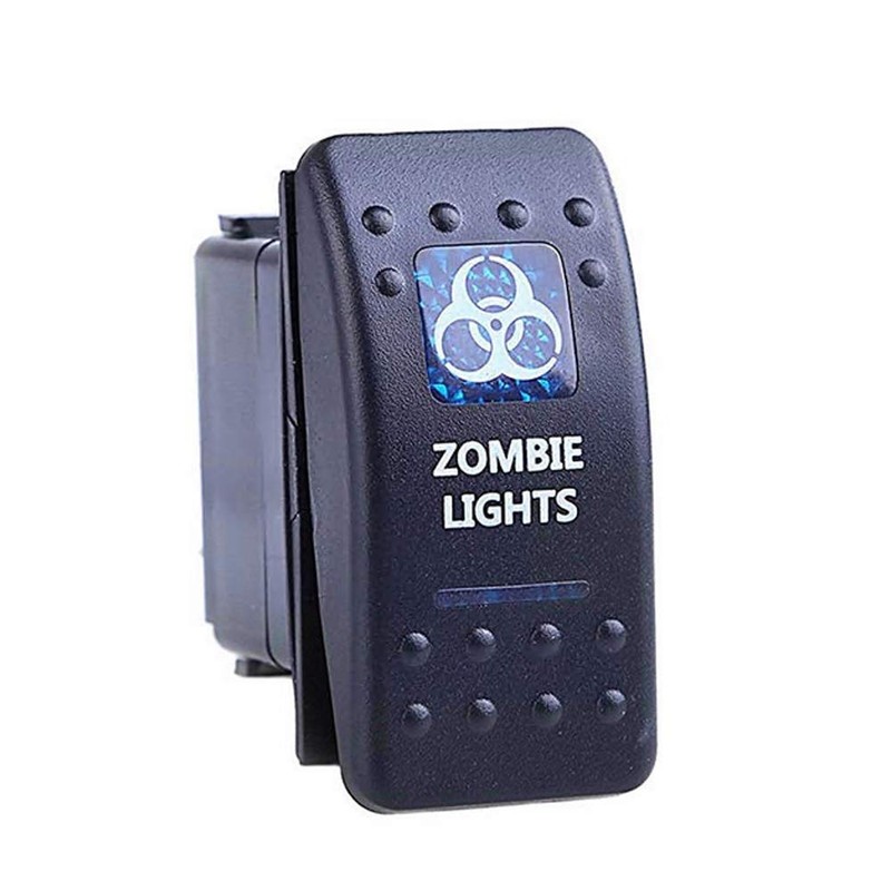 E Support™ 12V 20A Bar Rocker Toggle Switch Blue LED