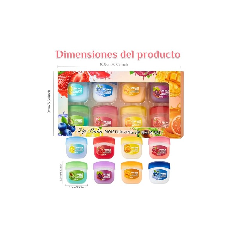 8PCS Balsamo Labios, Bálsamo labial Hidratante ，Balsamos Labiales Mayoreo, Labial