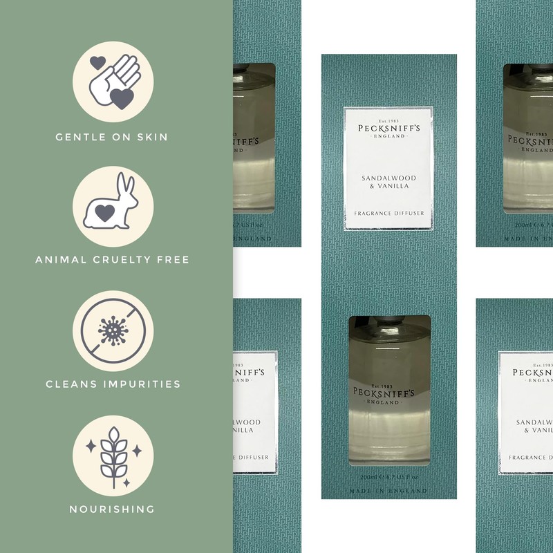 Pecksniff's Sandalwood & Vanilla Diffuser | 200 ml/6.76 Fl Oz