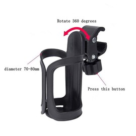 VOANZO Bicycle Bottle Holder, Black Bicycle Drink Holder, 360 Degree Rotation Cycling Bottle Holder, Fits Bicycles, Mountain Bikes, Pushchairs and Wheelchair