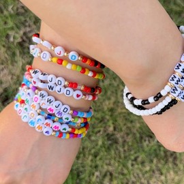 Luolinice 12 Pcs WWJD Bracelet What Would Jesus Do Bracelets Stretch Bracelets for Women Colorful Bracelets Jewelry Gift for Women