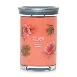 Yankee Candle Tropical Breeze Scented, Signature 20oz Large Tumbler 2-Wick Candle, Over 60 Hours of Burn Time