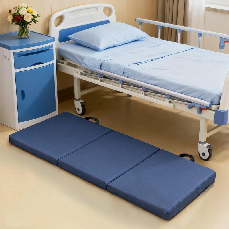 JZHLLA Foldable Fall Protection Mat for Elderly Blue Waterproof Non