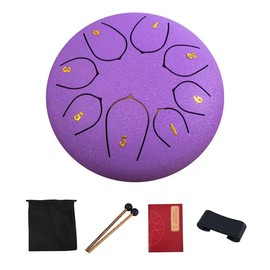 MTSDM Steel Tongue Drum, 6 inch 8 Notes Hand Zen Drum Handpan Instrument with Travel Bag Music Book Mallets Finger Sleeves, Chakra Tank Drum Percussion for Musical Education Entertainment Meditation