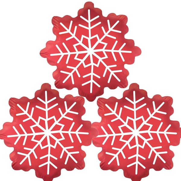 HADCKJA Red Snow Balloons Christmas Balloons Snow Foil Balloons for