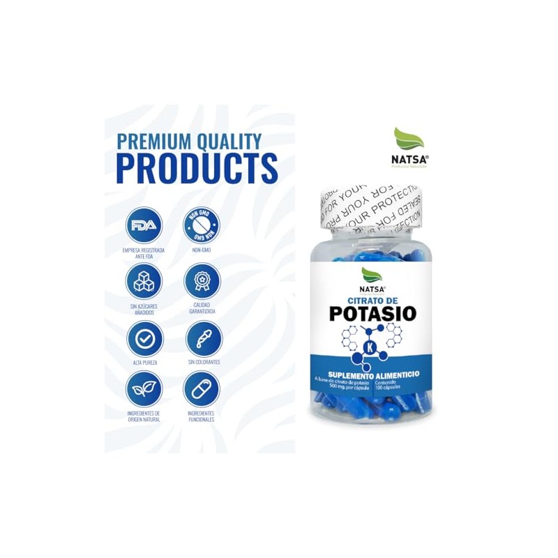 Natsa Pack Citratos Jumbo Magnesio Potasio 200 Caps