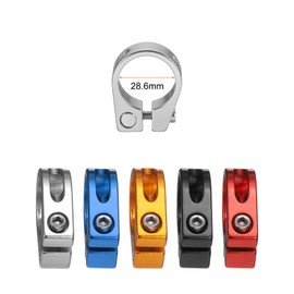 sourcing map Bike Seat Post Clamp 28.6mm Bike Clip Aluminum Alloy Bicycle Locking Seat Post Ring with M4 Hex Screw for 25.4mm Bicycle Mountain Bike Road Bike Post Tube, Silver