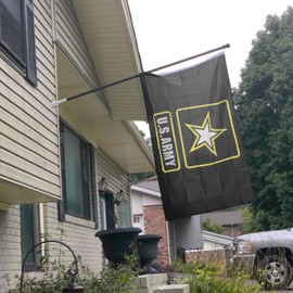Black US Army Star Flag 3x5 Outdoor Double Sided- 3Ply 240D 4 Rows Stitched- Military USA Army Flag- UV Fade Resistant With Canvas Header & 2 Brass Grommets