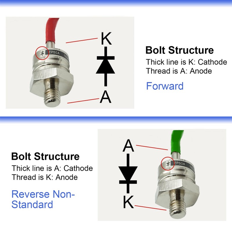 Fielect Forward Silicon Power Rectifier Diode 16mm Stud Version 1600V